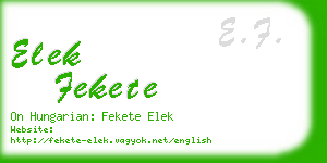 elek fekete business card